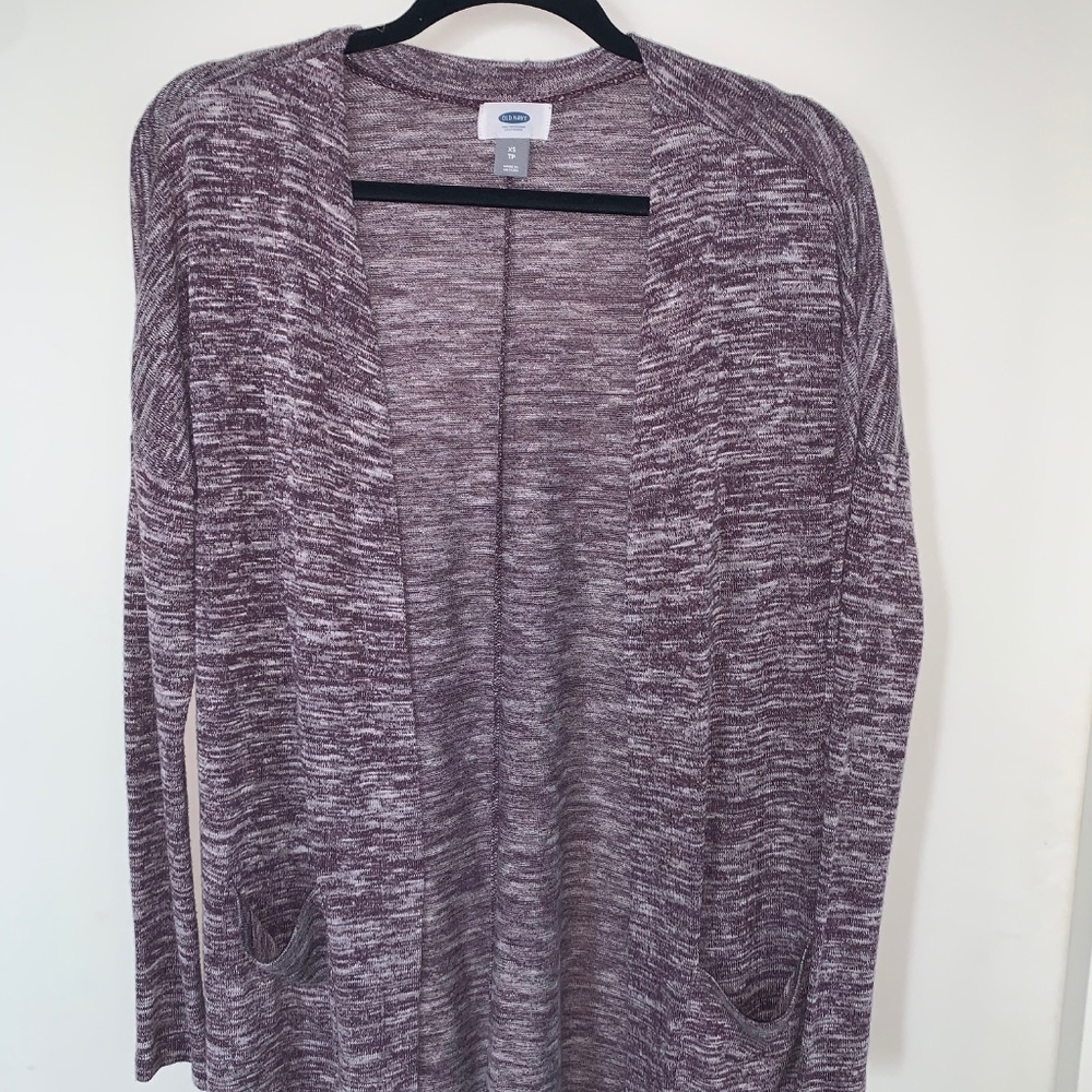 XS Old Navy Purple & White Cardigan